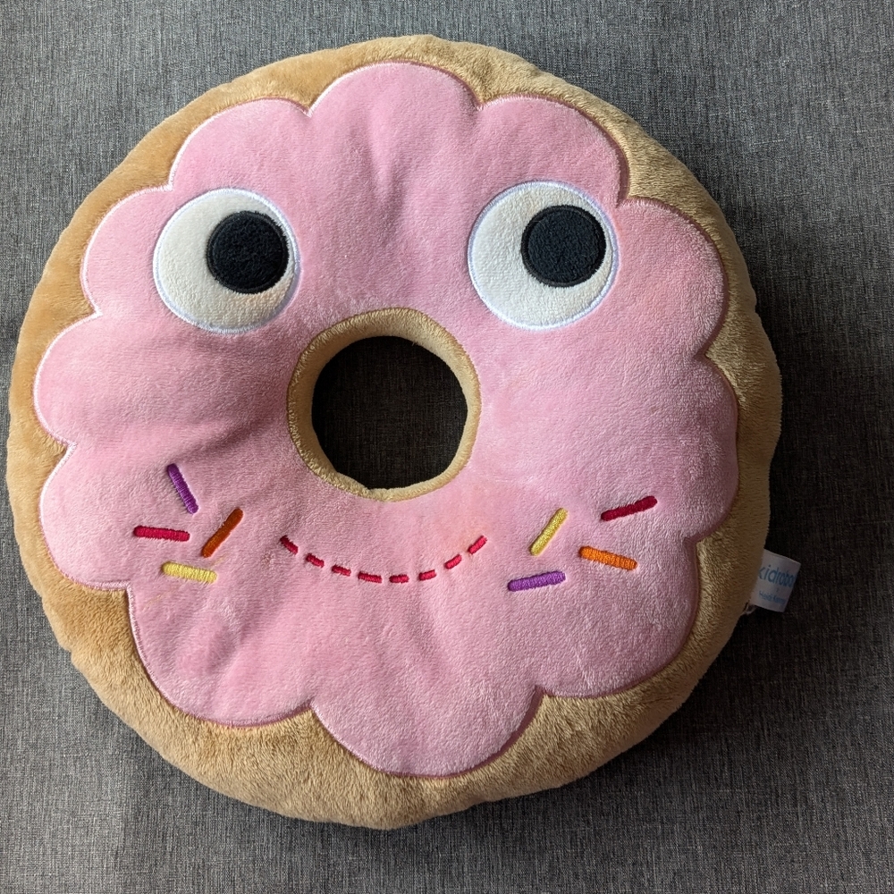 Plush Donut Pillow Toy - Pink and Brown Kidrobot x Heidi